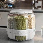 جاحبوباتی چرخشی ۶ خانه طرح گل | سایز بزرگ | رنگ سفید