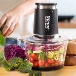 خردکن ویکتور مدل VK-1004CH اورجینال | خردکن پیرکس ۲ لیتری با موتور ۸۰۰ وات و تیغه نانو تیتانیوم